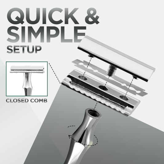 Diamond - Double Edge Safety Razor Premium Chrome Stainless Steel Shaving Razor