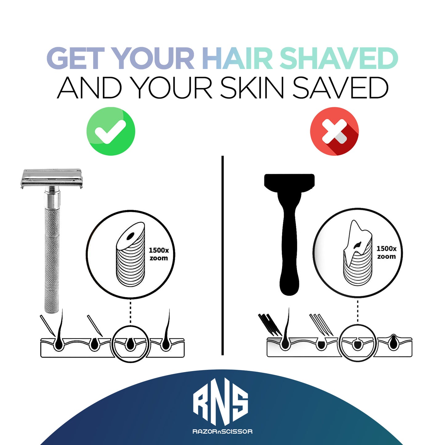 Chrome Textured Grip Butterfly Open Double Edge Safety Razor