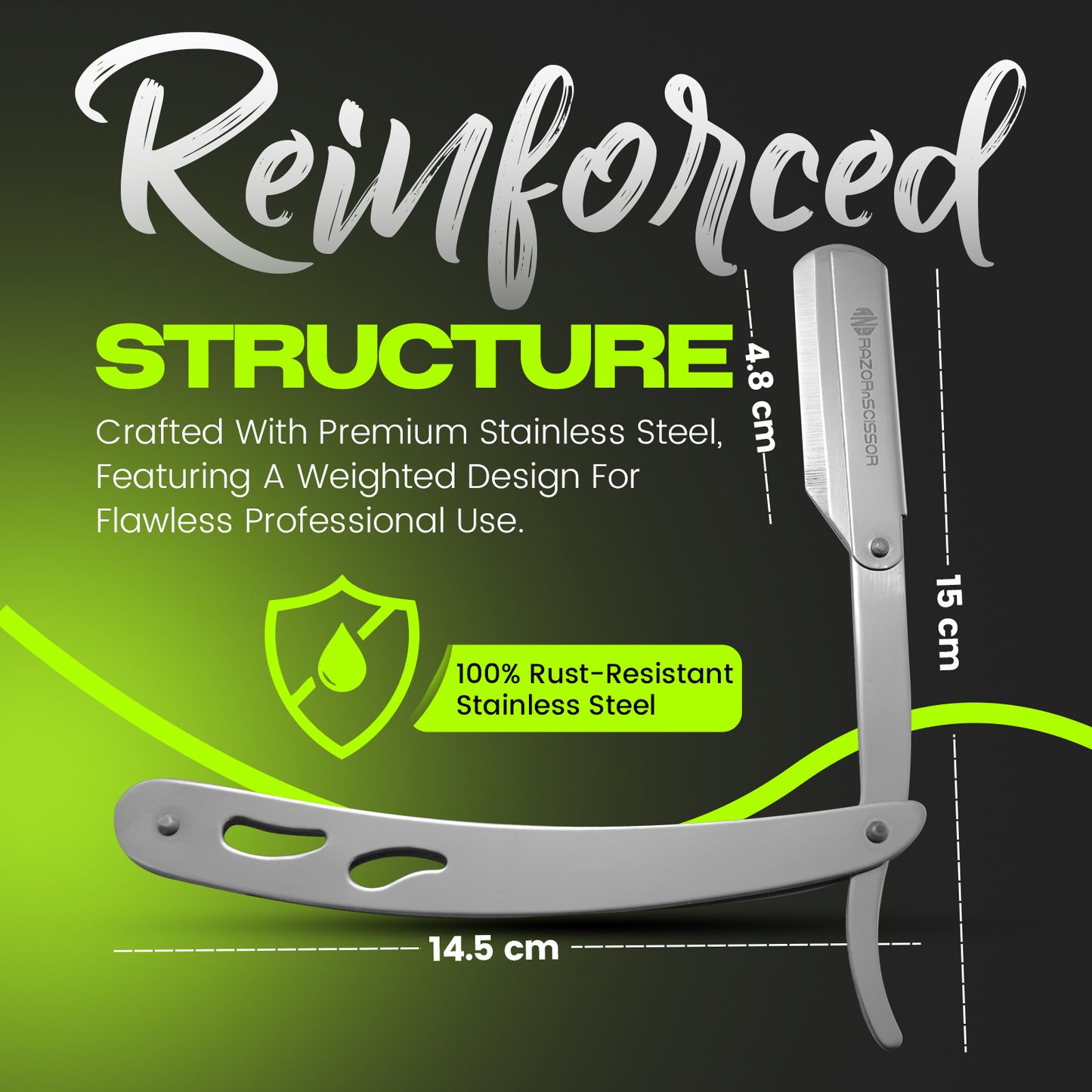 Personal Silver Stainless Steel Cut Throat Razor With Pierced