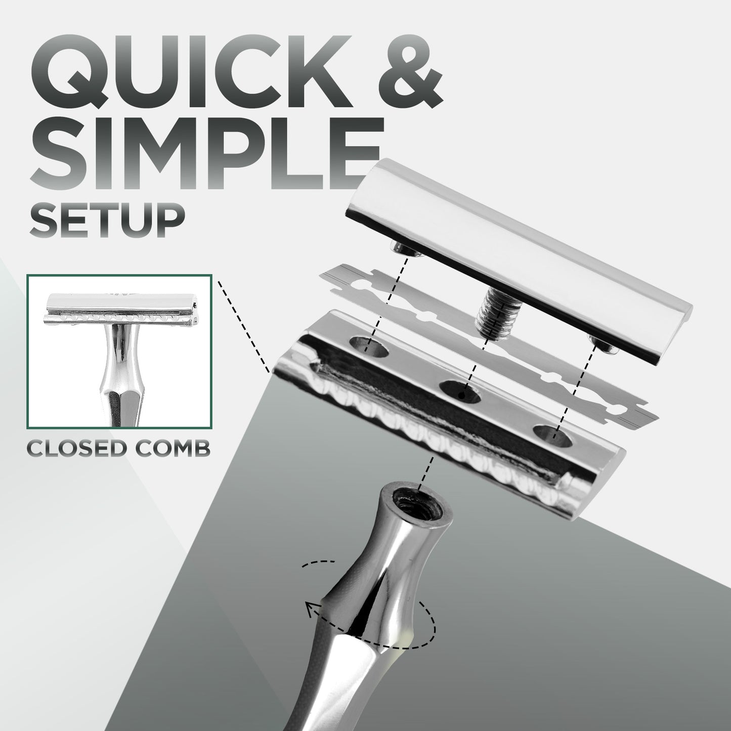 Diamond - Double Edge Safety Razor Premium Chrome Stainless Steel Shaving Razor