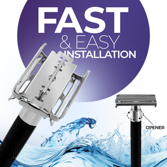 Black Butterfly Open Double Edge Safety Razor