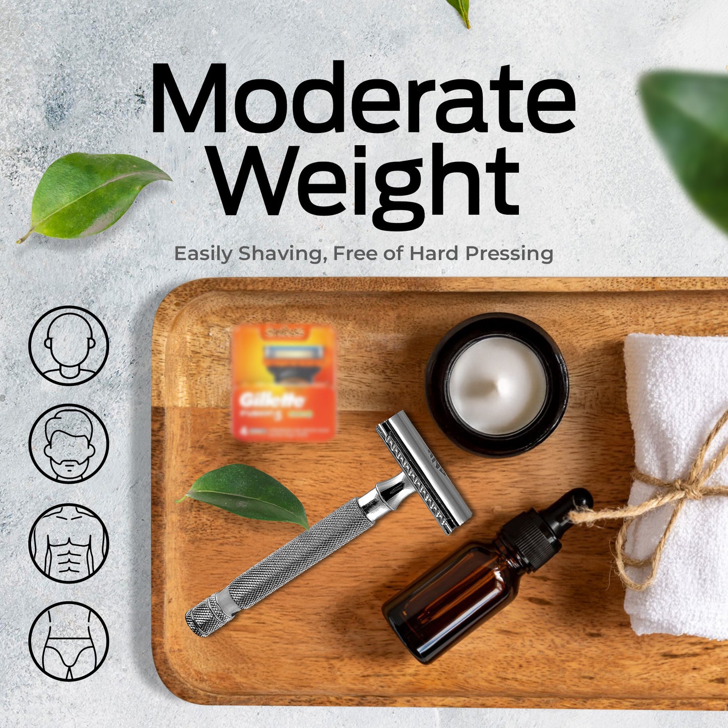 Classic - Chrome Double Edge Safety Razor with Textured Knurled Handle