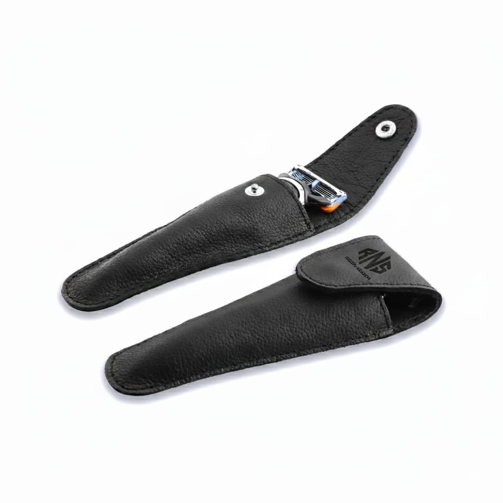 Travel Razor Case – Compact Black Pouch for Safety Razors