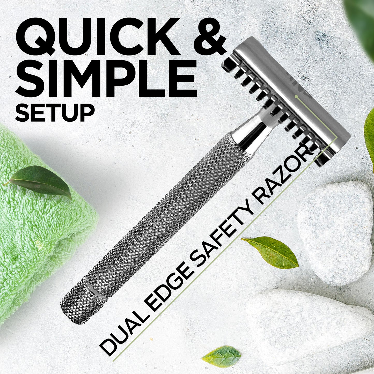 Open Comb Chrome Safety Razor For Long Hair | DE Shaving Razor