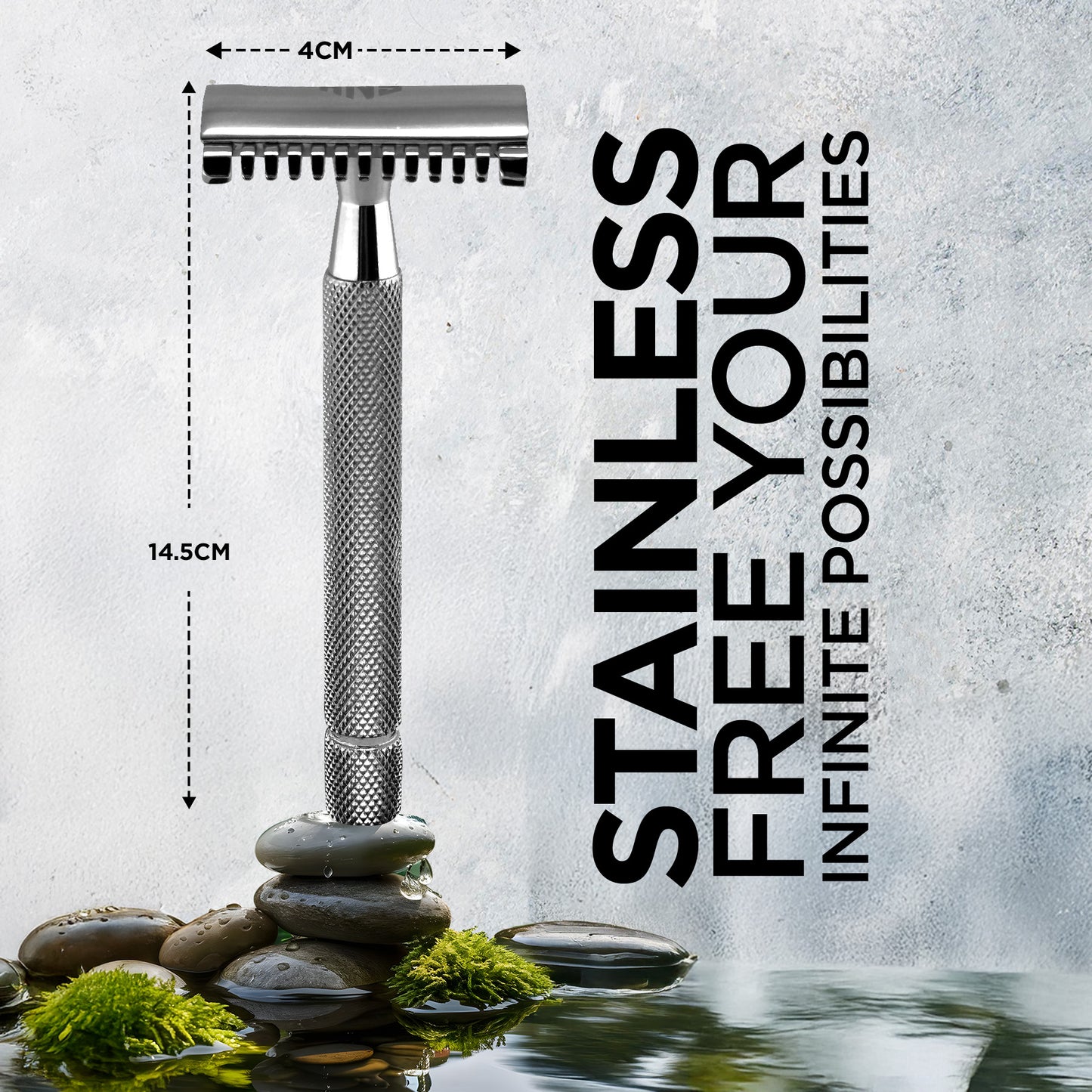 Open Comb Chrome Safety Razor For Long Hair | DE Shaving Razor