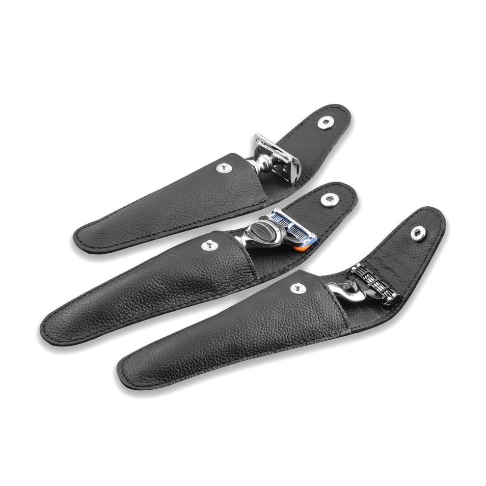Travel Razor Case – Compact Black Pouch for Safety Razors