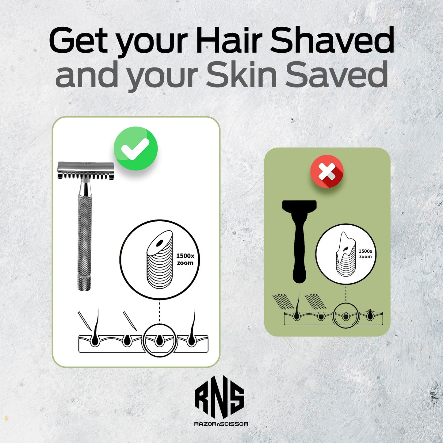 Open Comb Chrome Safety Razor For Long Hair | DE Shaving Razor