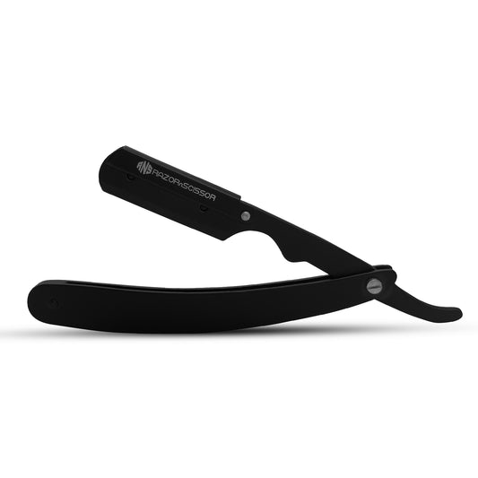Professional Stainless Steel Cut Throat Razor Matte Black