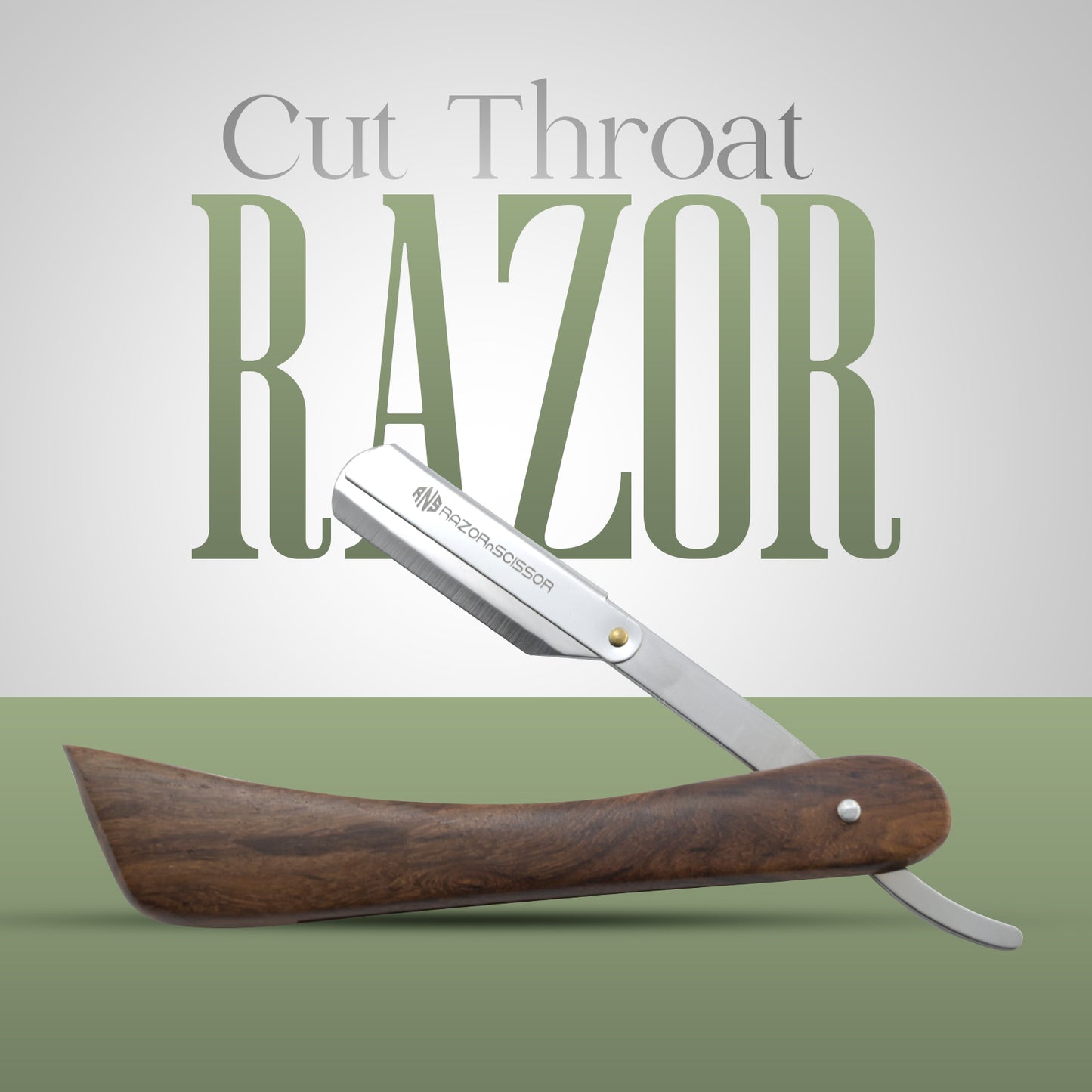 Handcrafted Knife-Handle Wooden Straight Edge Razor – Durable & Elegant