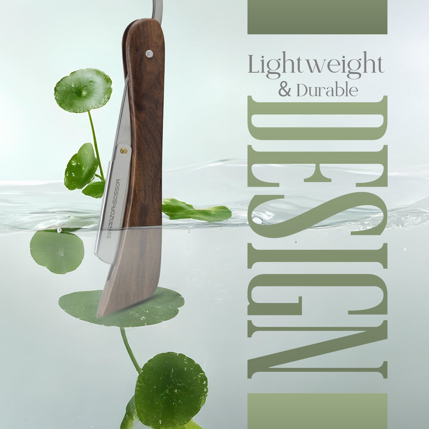 Handcrafted Knife-Handle Wooden Straight Edge Razor – Durable & Elegant