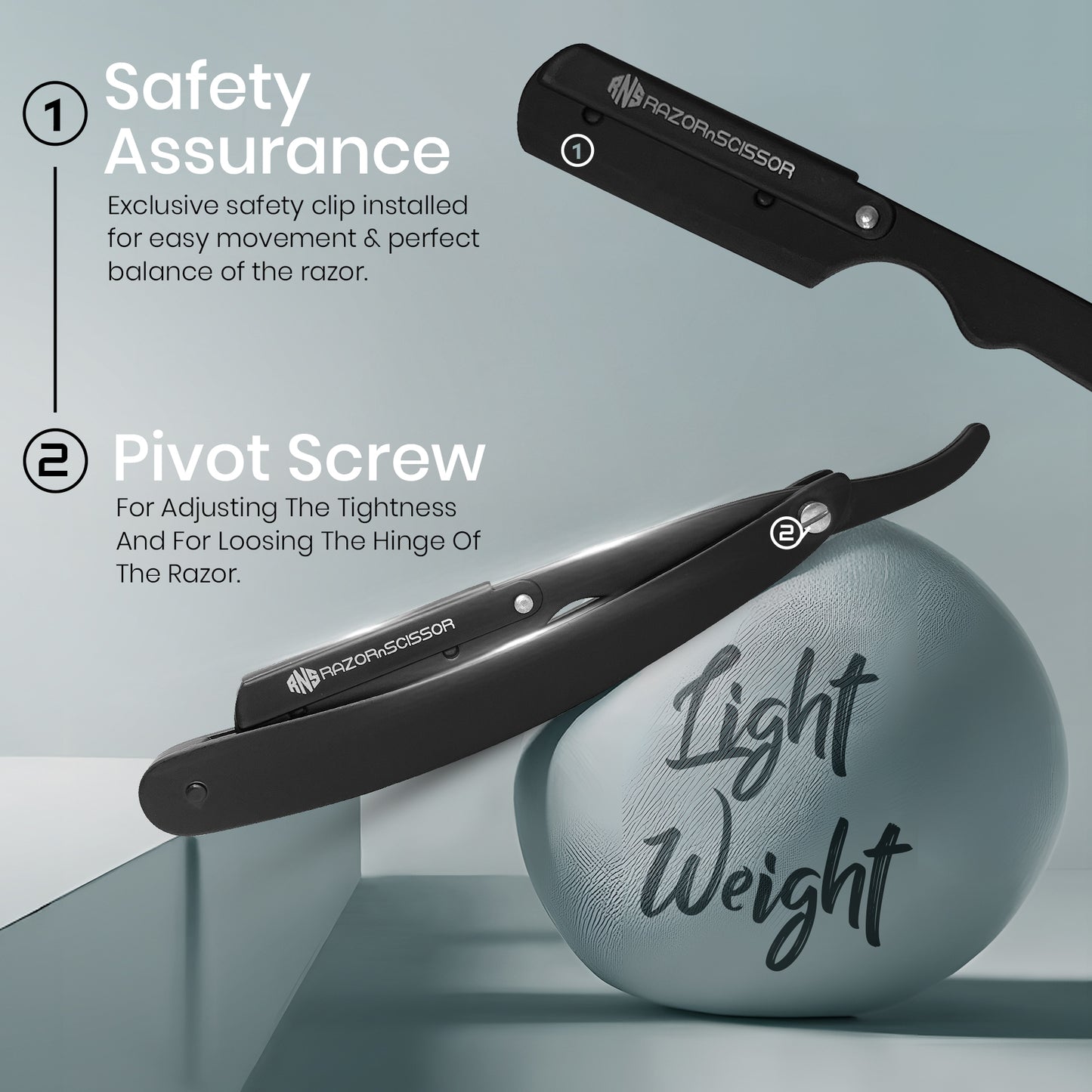 Professional Stainless Steel Cut Throat Razor Matte Black