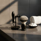 Raven Matte Black Shaving Set – Double Edge Razor & Brush with Stand