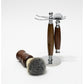 Nova Wooden Shaving Set – Wooden Razor, Brush & Sleek Stand
