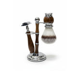 Elite Wood Double Edge Safety Razor Shaving Set – Brush, Stand & Razor