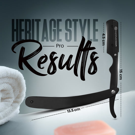 Professional Stainless Steel Cut Throat Razor Matte Black