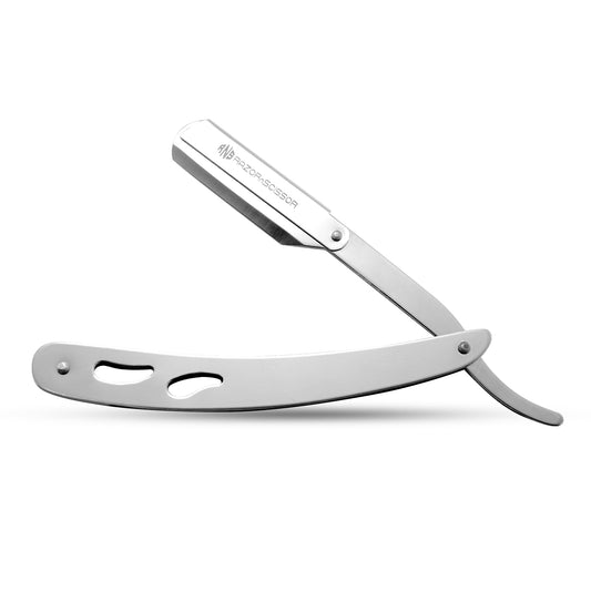 Personal Silver Stainless Steel Cut Throat Razor With Pierced