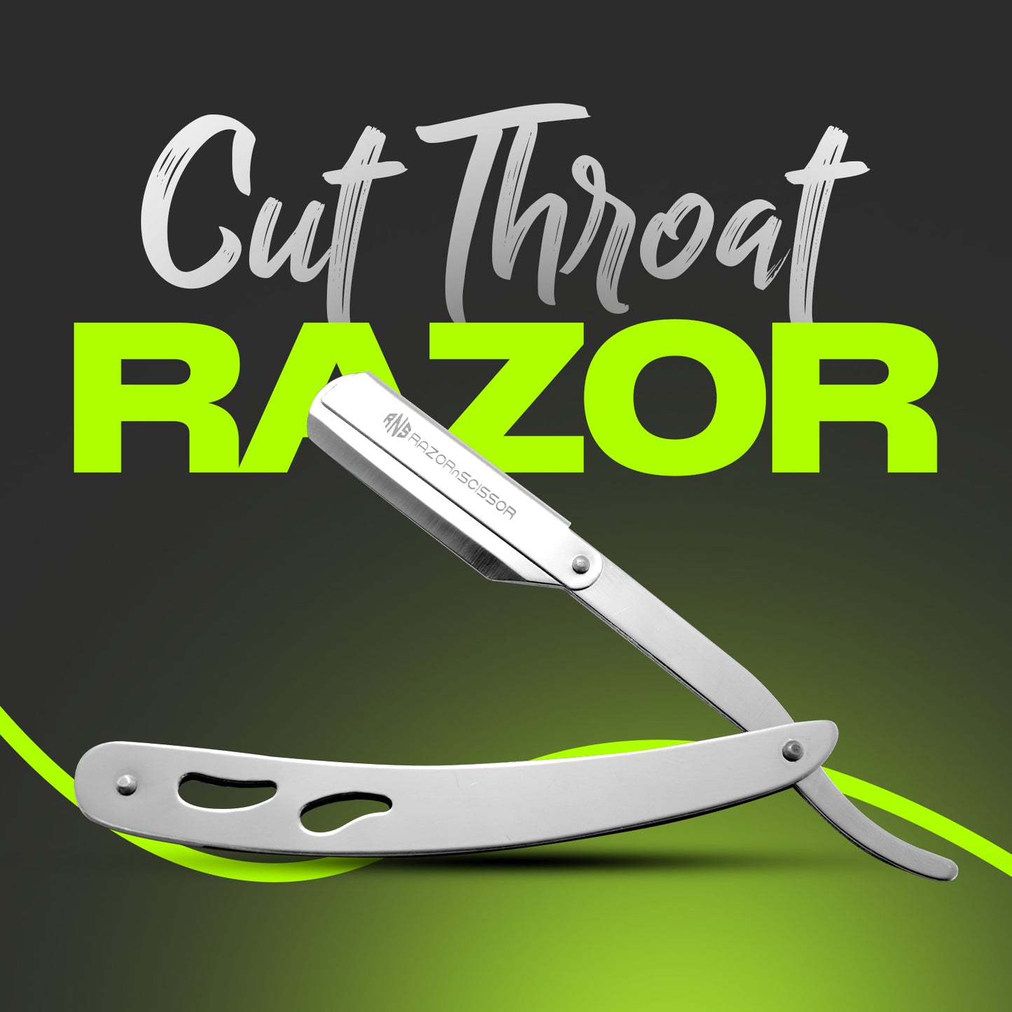 Personal Silver Stainless Steel Cut Throat Razor With Pierced