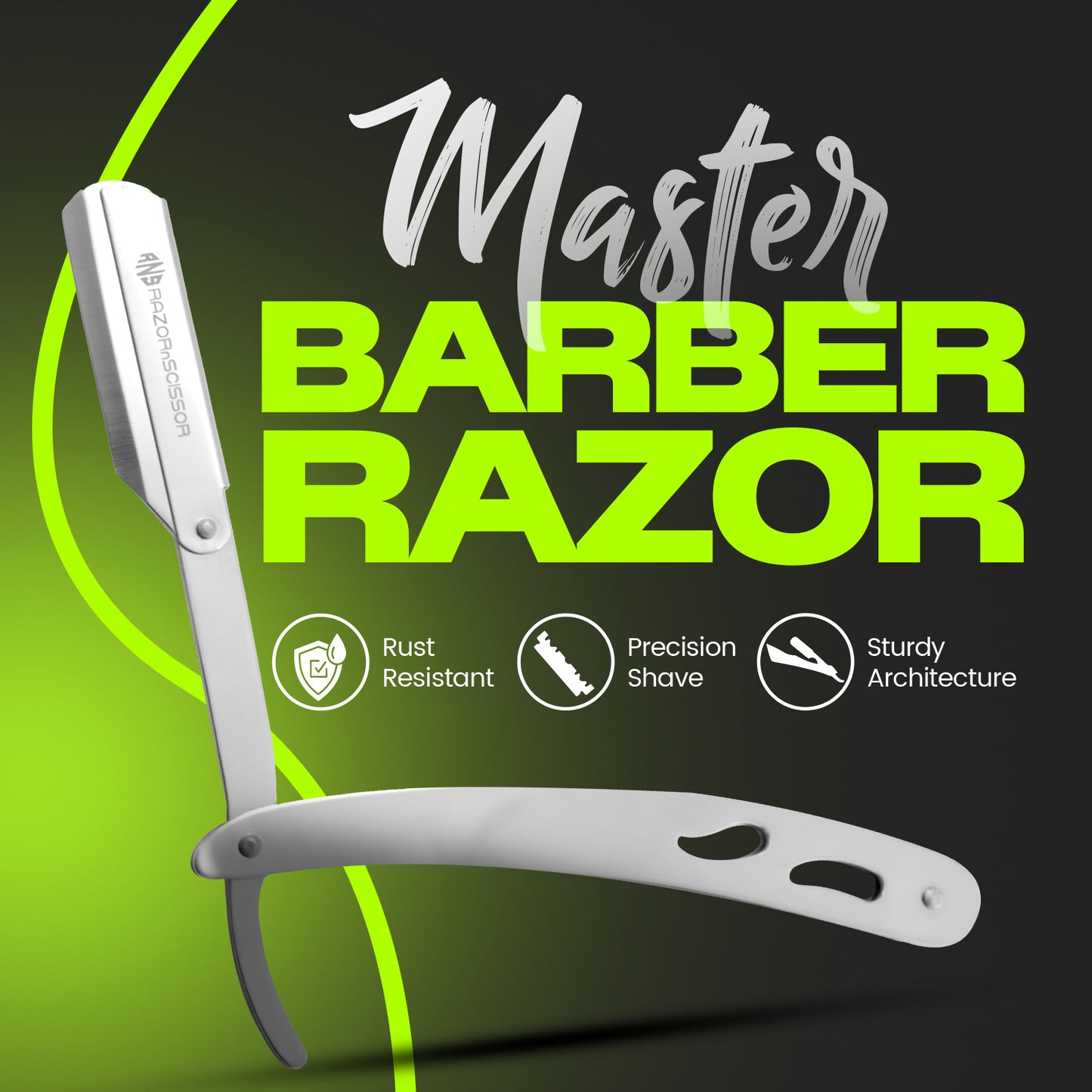 Personal Silver Stainless Steel Cut Throat Razor With Pierced