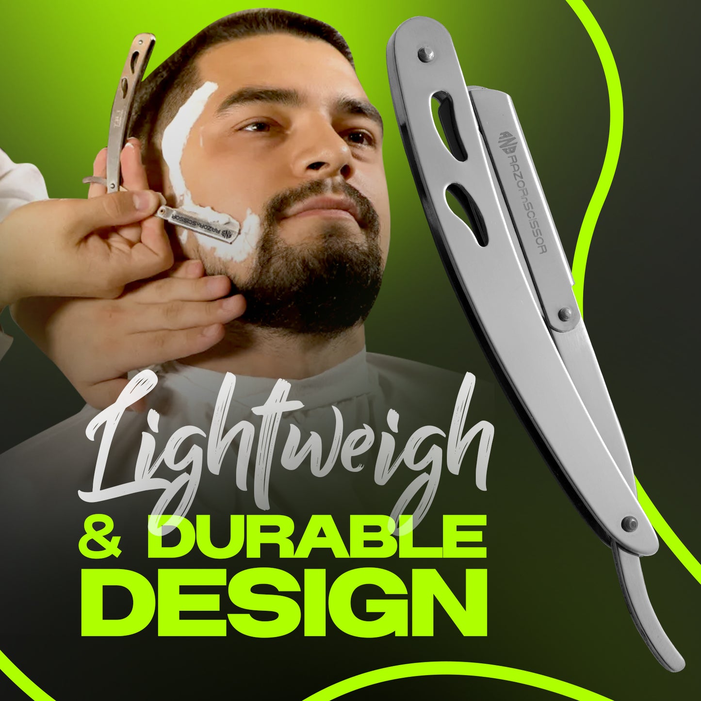 Personal Silver Stainless Steel Cut Throat Razor With Pierced