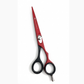 6” Matte Red & Black | Offset Adjustable Razor Scissors for Hairdressing