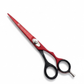 6” Matte Red & Black | Offset Adjustable Razor Scissors for Hairdressing