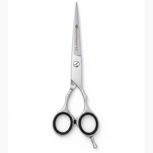 5.5" Matte Silver | Beard & Mustache Scissor with Black Grip | Fixed Screw Grooming Scissor – RnS