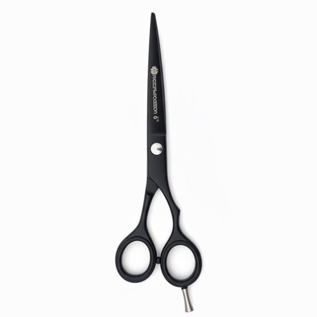 6” Matte Black | Hair Cutting Scissors – Fixed Screw Professional Cutting Shear
