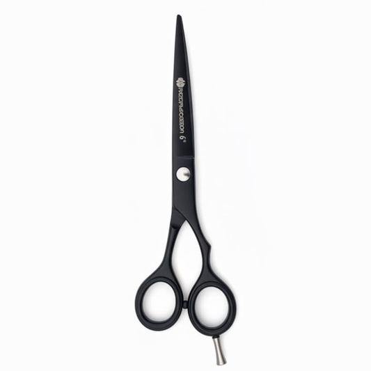 6” Matte Black | Hair Cutting Scissors – Fixed Screw Professional Cutting Shear