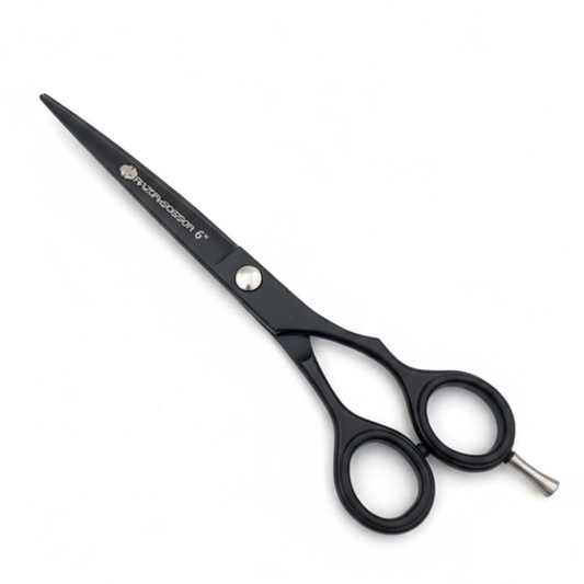 6” Matte Black | Hair Cutting Scissors – Fixed Screw Professional Cutting Shear