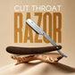 Classic Rounded Wooden Handle Straight Cut Throat Razor for Professional Shaving