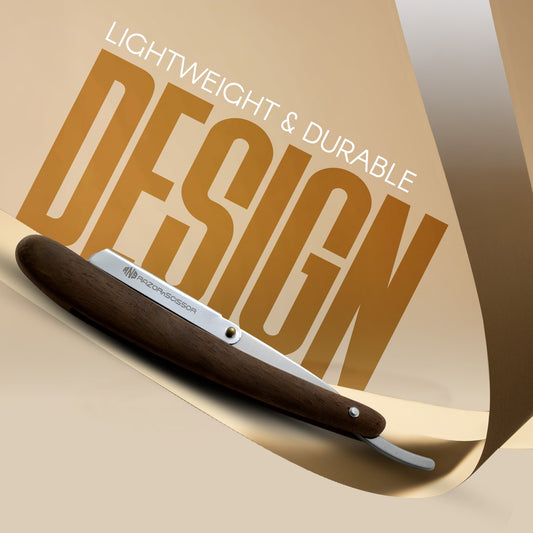 Classic Rounded Wooden Handle Straight Cut Throat Razor for Professional Shaving