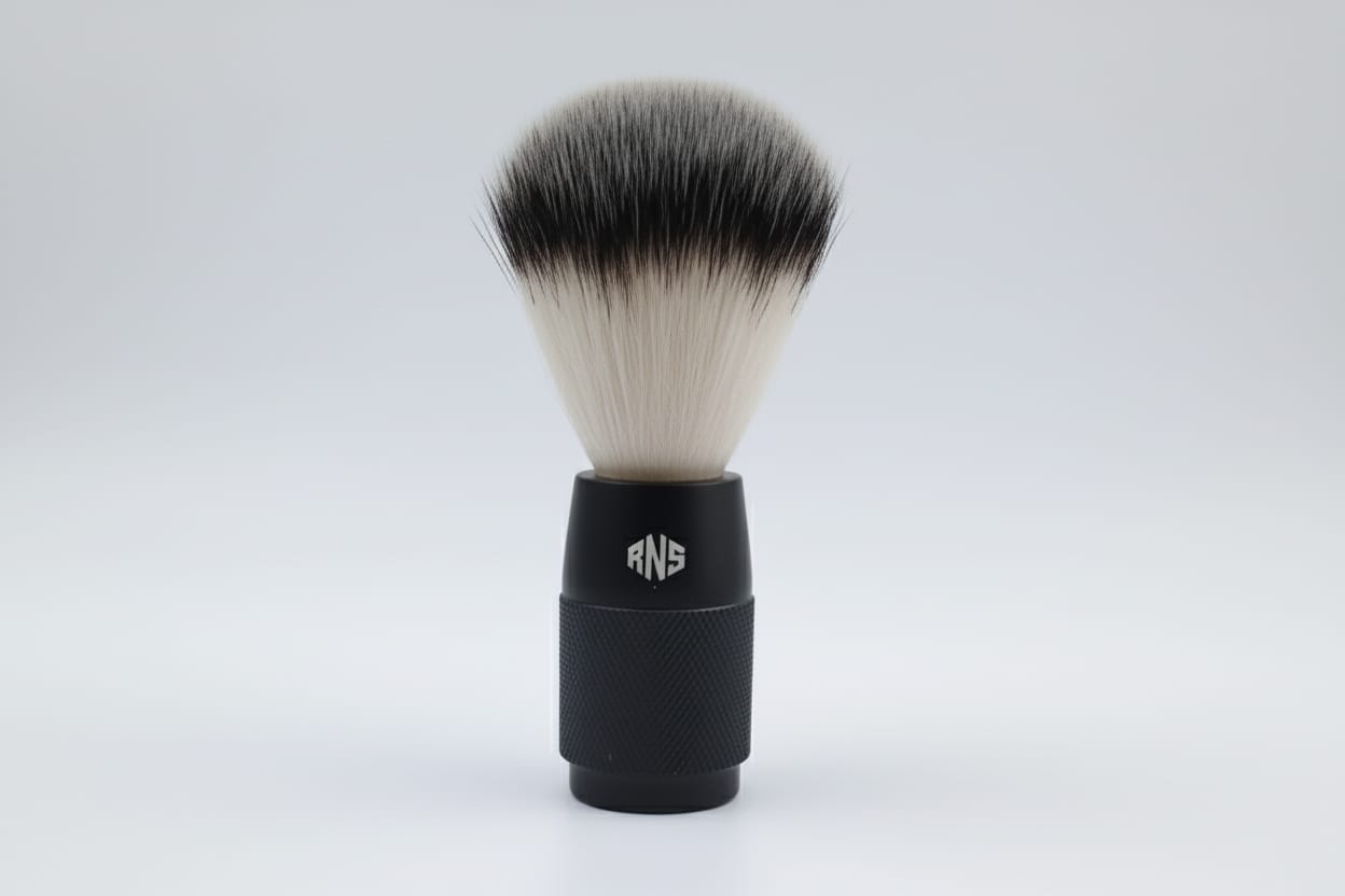 Titan - Black Shaving Brush with Textured Grip & Ultra-Soft Bristles