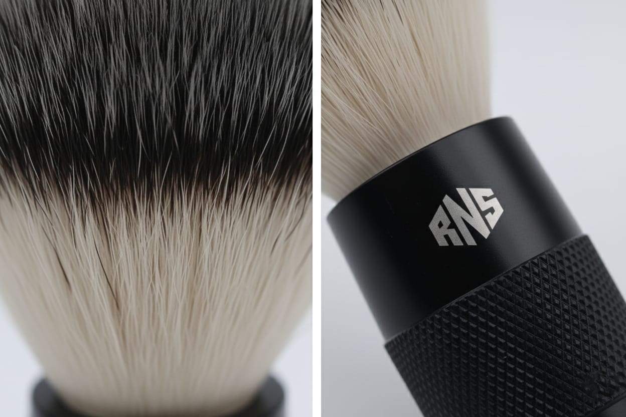 Titan - Black Shaving Brush with Textured Grip & Ultra-Soft Bristles