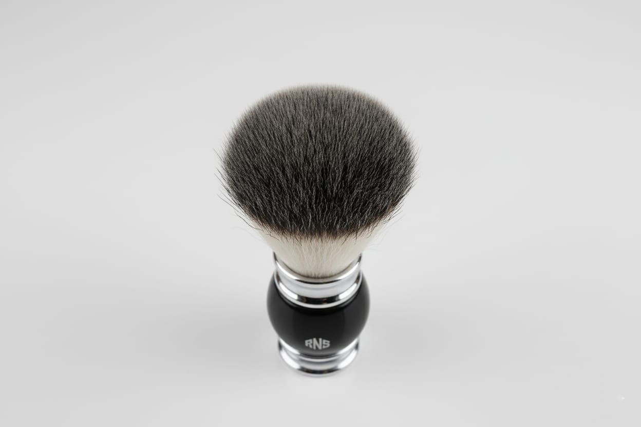Alpha – Luxury Shaving Brush with Chrome Black Handle & Soft Bristles
