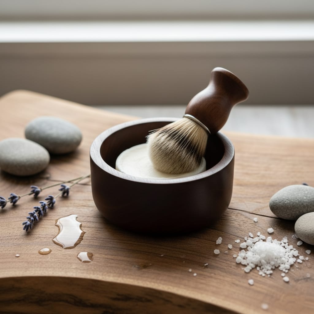 Classic Wooden Shaving Bowl – Handcrafted by Razor n Scissor