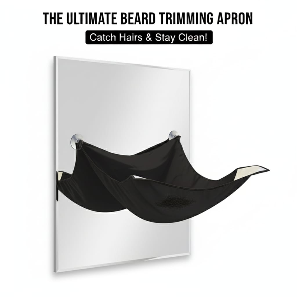 RNS Beard Trimming Apron with Mirror Grip – Mess-Free Grooming Cape