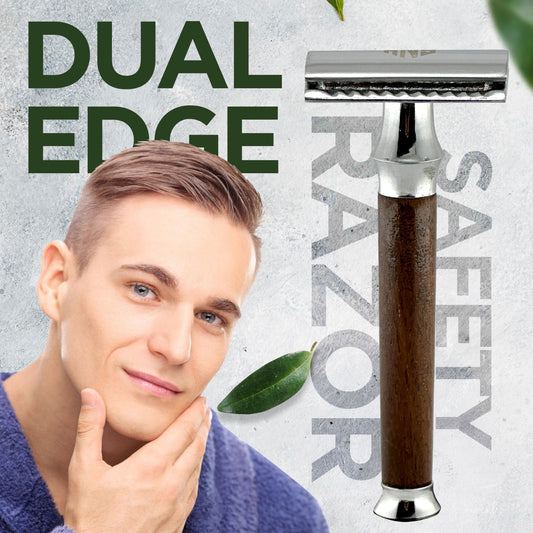 Wooden Pencil Handle DE Safety Razor – Classic Natural Wood Shaving Razor