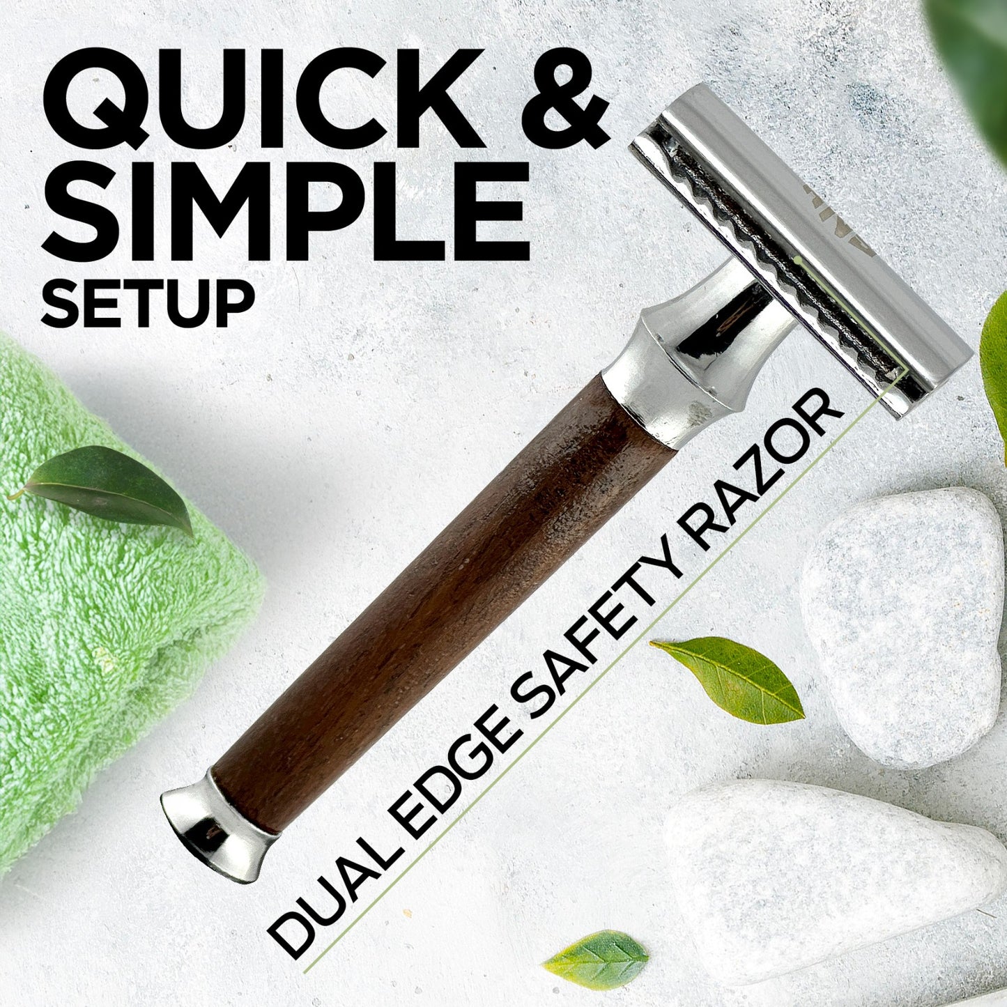 Wooden Pencil Handle DE Safety Razor – Classic Natural Wood Shaving Razor