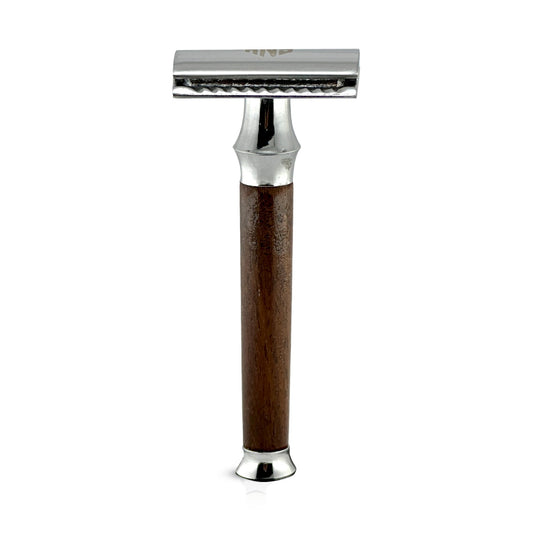 Wooden Pencil Handle DE Safety Razor – Classic Natural Wood Shaving Razor