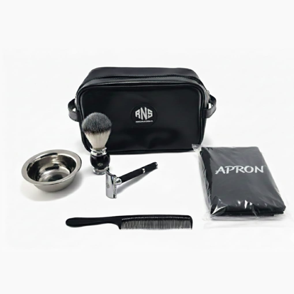 Luxury Chrome Shaving Kit for Men – Full Travel Grooming Kit