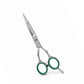 5” Matte Silver | Hairdressing Scissor with Fixed Screw & Green Grip