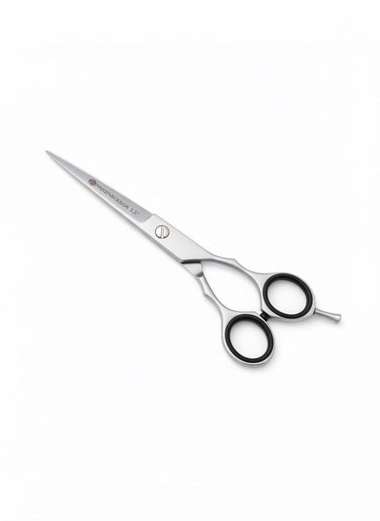 5.5" Matte Silver | Beard & Mustache Scissor with Black Grip | Fixed Screw Grooming Scissor – RnS