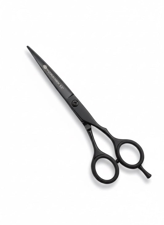 5.5” Chrome Black | Beard & Mustache Scissors – Fixed Screw Grooming Tool