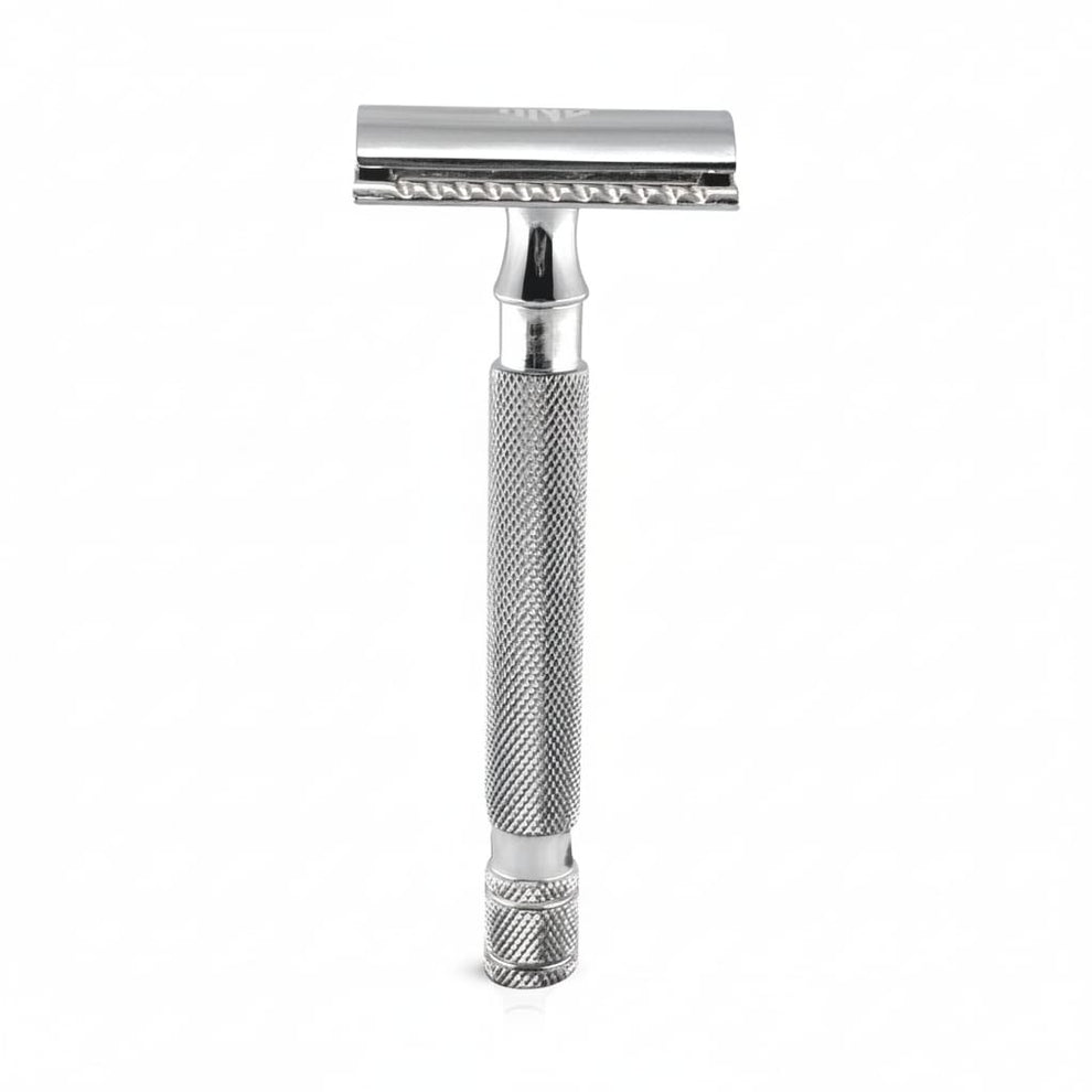 RnS Classic - Chrome Double Edge Safety Razor with Textured Knurled ...