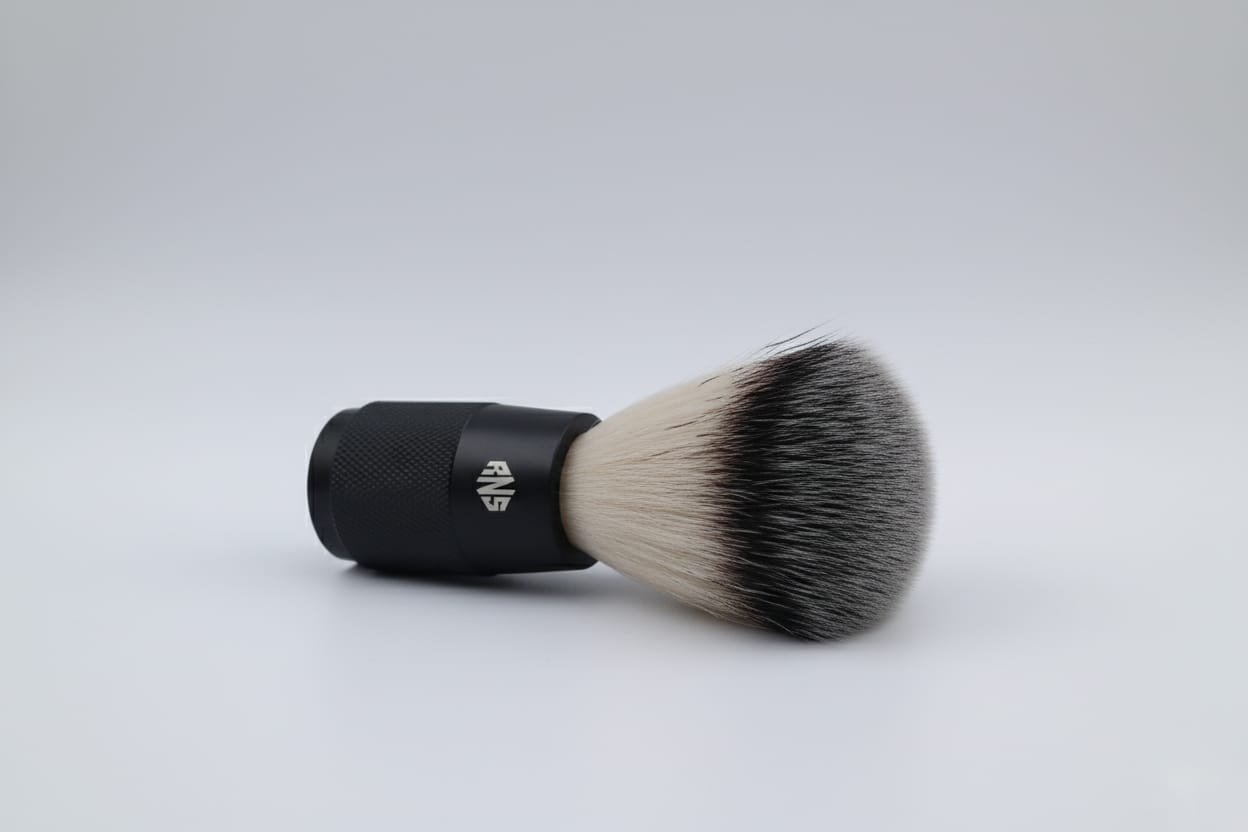 Titan - Black Shaving Brush with Textured Grip & Ultra-Soft Bristles