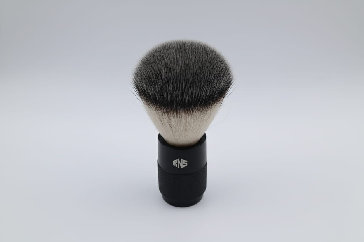 Titan - Black Shaving Brush with Textured Grip & Ultra-Soft Bristles