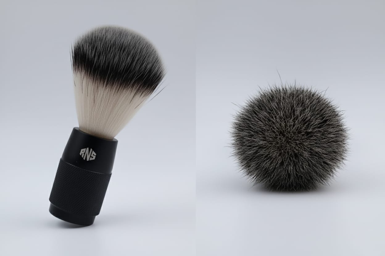 Titan - Black Shaving Brush with Textured Grip & Ultra-Soft Bristles