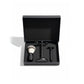 Titan Matte Black Shaving Set – Textured Razor & Brush with Slim Stand