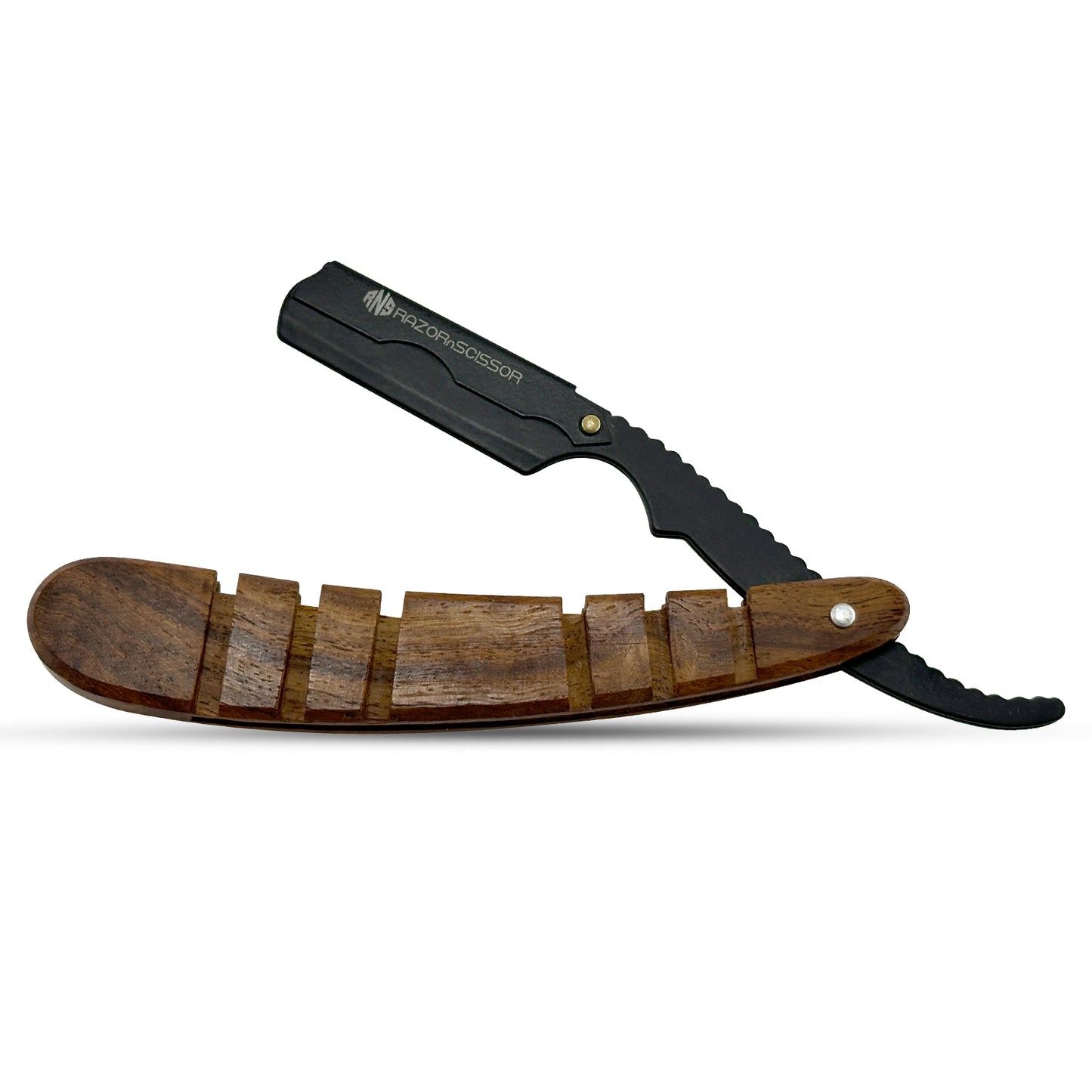 Traditional Grooved Textured Wooden Handle Cut Throat Razor