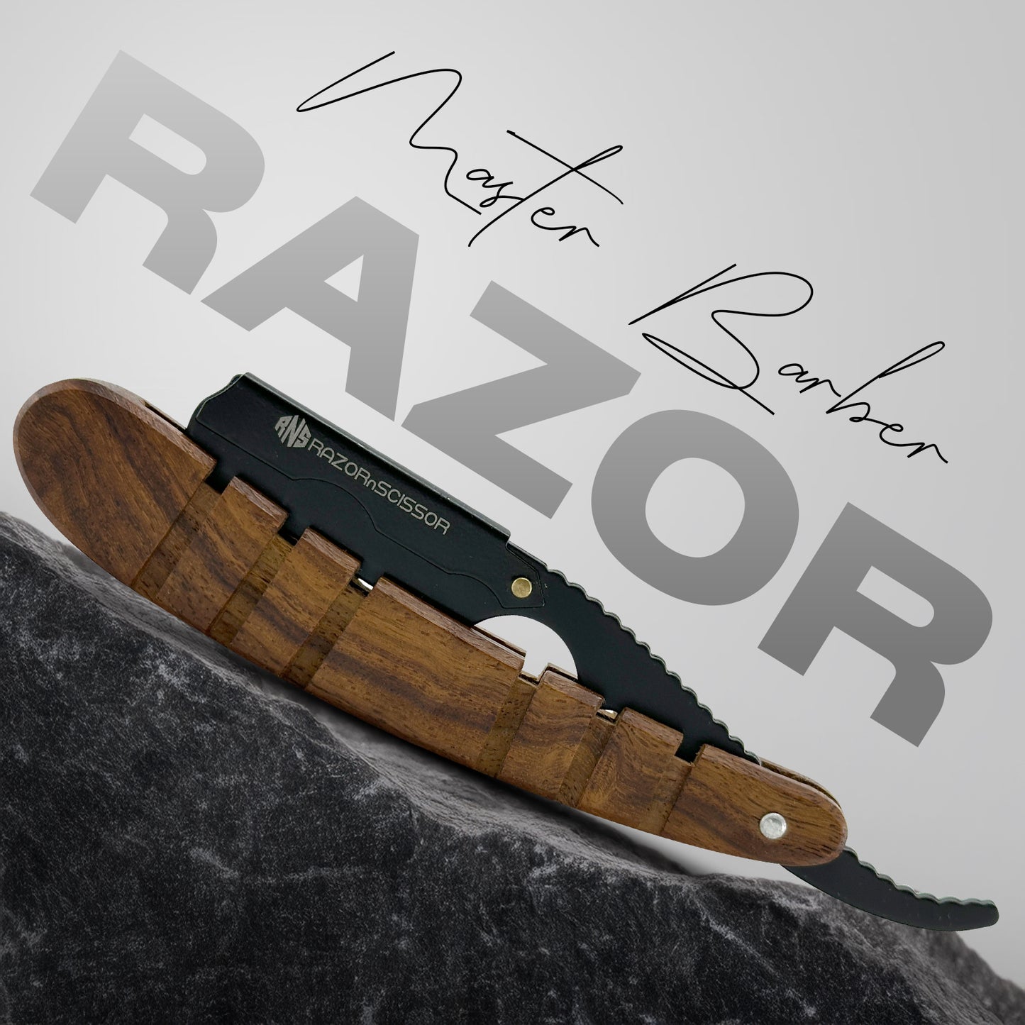 Traditional Grooved Textured Wooden Handle Cut Throat Razor